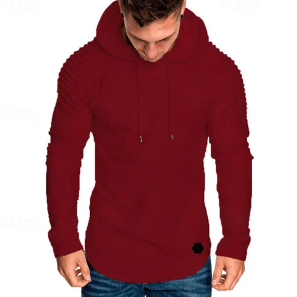 Men's Hoodie Tactical Black White Wine Army Green Khaki Hooded Plain Sports & Outdoor Daily Holiday Polyester Streetwear Cool Casual Cross-Seasons Fall & Winter Clothing Apparel Hoodies Sweatshirts