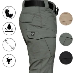 Men's Hunting Pants Tactical Pants Waterproof Ripstop Windproof Multi-Pockets Spring Summer Winter Cotton Bottoms for Hunting Hiking Camping Green Black khaki S M L XL XXL / Combat