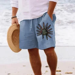 Men's Indian Culture Shorts Summer Shorts Beach Shorts Mid Waist Hawaiian Casual Holiday St. Patrick's Day Drawstring Elastic Waist Print Designer Clothing Apparel