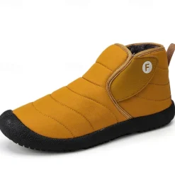 Men's Insulated Winter Snow Boots – Waterproof Slip-On Ankle Boots with Faux Fur Lining, Anti-Slip Sole for Outdoor Hiking & Cold Weather