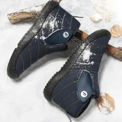 Men's Insulated Winter Snow Boots – Waterproof Slip-On Ankle Boots with Faux Fur Lining, Anti-Slip Sole for Outdoor Hiking & Cold Weather