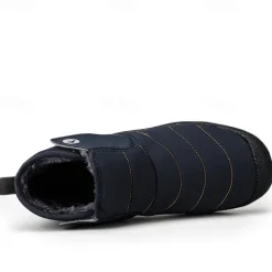 Men's Insulated Winter Snow Boots – Waterproof Slip-On Ankle Boots with Faux Fur Lining, Anti-Slip Sole for Outdoor Hiking & Cold Weather