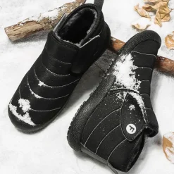 Men's Insulated Winter Snow Boots – Waterproof Slip-On Ankle Boots with Faux Fur Lining, Anti-Slip Sole for Outdoor Hiking & Cold Weather