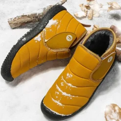 Men's Insulated Winter Snow Boots – Waterproof Slip-On Ankle Boots with Faux Fur Lining, Anti-Slip Sole for Outdoor Hiking & Cold Weather