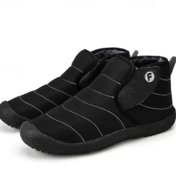 Men's Insulated Winter Snow Boots – Waterproof Slip-On Ankle Boots with Faux Fur Lining, Anti-Slip Sole for Outdoor Hiking & Cold Weather