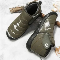 Men's Insulated Winter Snow Boots – Waterproof Slip-On Ankle Boots with Faux Fur Lining, Anti-Slip Sole for Outdoor Hiking & Cold Weather