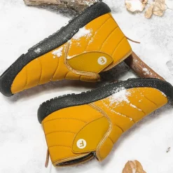 Men's Insulated Winter Snow Boots – Waterproof Slip-On Ankle Boots with Faux Fur Lining, Anti-Slip Sole for Outdoor Hiking & Cold Weather