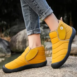 Men's Insulated Winter Snow Boots – Waterproof Slip-On Ankle Boots with Faux Fur Lining, Anti-Slip Sole for Outdoor Hiking & Cold Weather