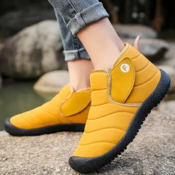 Men's Insulated Winter Snow Boots – Waterproof Slip-On Ankle Boots with Faux Fur Lining, Anti-Slip Sole for Outdoor Hiking & Cold Weather