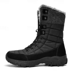 Men's Insulated Winter Snow Boots with Fur Lining - Waterproof, Anti-Slip Outdoor Boots for Cold Weather and Snowy Conditions