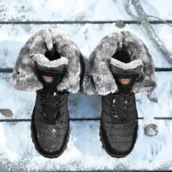 Men's Insulated Winter Snow Boots with Fur Lining - Waterproof, Anti-Slip Outdoor Boots for Cold Weather and Snowy Conditions