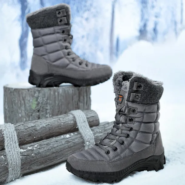 Men's Insulated Winter Snow Boots with Fur Lining - Waterproof, Anti-Slip Outdoor Boots for Cold Weather and Snowy Conditions