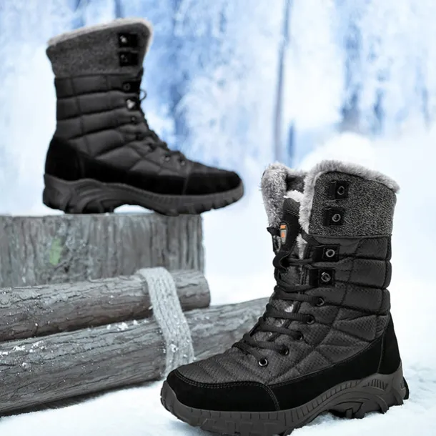 Men's Insulated Winter Snow Boots with Fur Lining - Waterproof, Anti-Slip Outdoor Boots for Cold Weather and Snowy Conditions