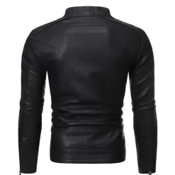 Men's Jacket Faux Leather Jacket Casual Jacket Biker Jacket Motorcycle Jacket Thermal Warm Rain Waterproof Breathable Daily Going out Zipper Stand Collar Streetwear Jacket Outerwear Blooming Pocket