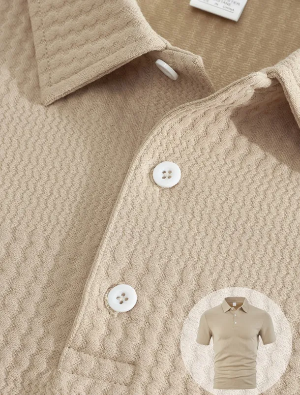 Men's Jacquard Tracksuit Polo Shirt & Shorts Set Outfit Set Lapel Outdoor Daily Sports Pocket Drawstring 2 Piece Plain Black White Navy Blue Polyester Activewear Classic Casual Summer