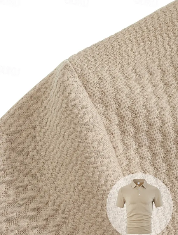 Men's Jacquard Tracksuit Polo Shirt & Shorts Set Outfit Set Lapel Outdoor Daily Sports Pocket Drawstring 2 Piece Plain Black White Navy Blue Polyester Activewear Classic Casual Summer