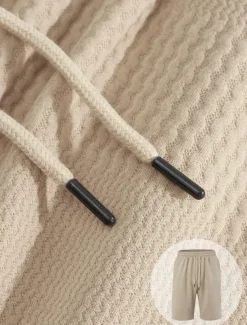 Men's Jacquard Tracksuit Polo Shirt & Shorts Set Outfit Set Lapel Outdoor Daily Sports Pocket Drawstring 2 Piece Plain Black White Navy Blue Polyester Activewear Classic Casual Summer