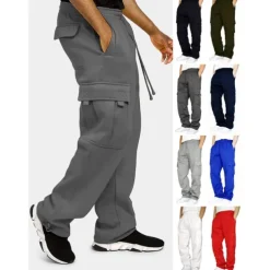 Men's Joggers Cargo Pants Bottoms Street Athleisure Summer Breathable Soft Sweat wicking Fitness Gym Workout Running Loose Fit Sportswear Activewear Solid Colored Dark Grey Black White