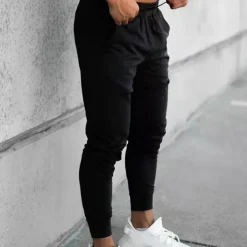 Men's Joggers Sweatpants Drawstring Zipper Pocket Bottoms Athleisure Winter Breathable Soft Sweat wicking Fitness Basketball Running Regular Fit Sportswear Activewear Solid Colored Black White Blue