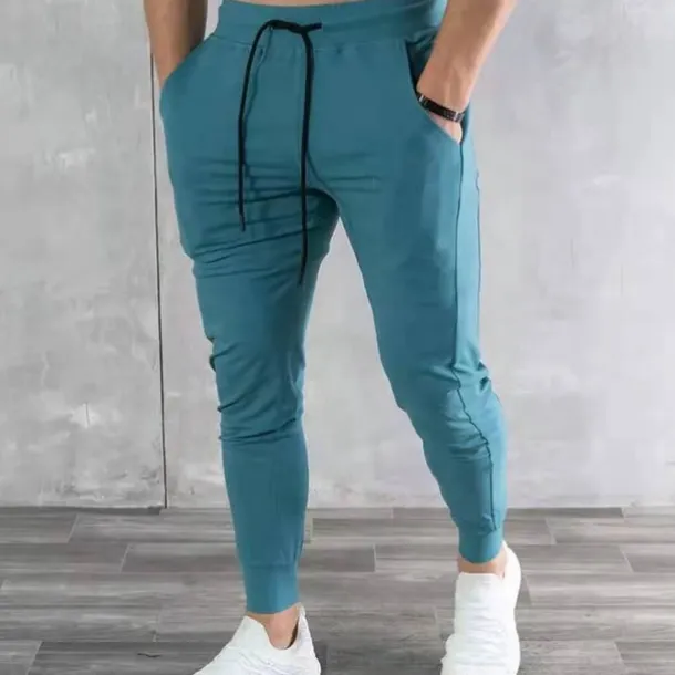 Men's Joggers Sweatpants Drawstring Zipper Pocket Bottoms Athleisure Winter Breathable Soft Sweat wicking Fitness Basketball Running Regular Fit Sportswear Activewear Solid Colored Black White Blue