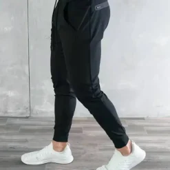 Men's Joggers Sweatpants Drawstring Zipper Pocket Bottoms Athleisure Winter Breathable Soft Sweat wicking Fitness Basketball Running Regular Fit Sportswear Activewear Solid Colored Black White Blue