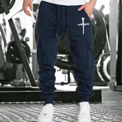 Men's Joggers Sweatpants Running Pants Athletic Pants Track Pants Pocket Elastic Waistband Pants / Trousers Outdoor Sports & Outdoor Athletic Fall Thermal Warm Soft Marathon Running Workout Tailored