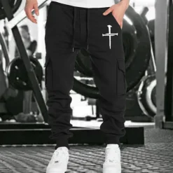 Men's Joggers Sweatpants Running Pants Athletic Pants Track Pants Pocket Elastic Waistband Pants / Trousers Outdoor Sports & Outdoor Athletic Fall Thermal Warm Soft Marathon Running Workout Tailored