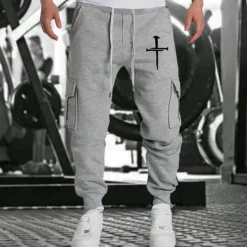 Men's Joggers Sweatpants Running Pants Athletic Pants Track Pants Pocket Elastic Waistband Pants / Trousers Outdoor Sports & Outdoor Athletic Fall Thermal Warm Soft Marathon Running Workout Tailored