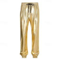 Men's Joggers Trousers Casual Pants Pocket Drawstring Elastic Waist Plain Comfort Stage Vacation Fashion Casual Silver Black Micro-elastic