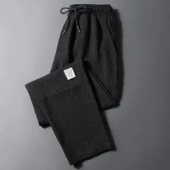 Men's Joggers Trousers Casual Pants Drawstring Elastic Waist Straight Leg Solid Color Comfort Breathable Casual Daily Streetwear Sports Fashion Black Green Micro-elastic