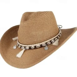 Men's Kentucky Derby Hat Sun Hat Party Hat Black White Polyester Tassel Fashion Casual Street Daily Plain Sunscreen Breathable