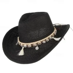 Men's Kentucky Derby Hat Sun Hat Party Hat Black White Polyester Tassel Fashion Casual Street Daily Plain Sunscreen Breathable