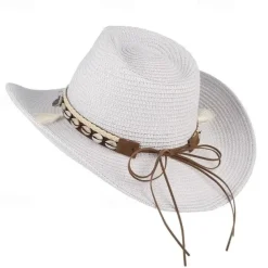 Men's Kentucky Derby Hat Sun Hat Party Hat Black White Polyester Tassel Fashion Casual Street Daily Plain Sunscreen Breathable