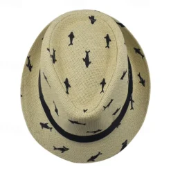 Men's Kentucky Derby Hat Sun Hat Party Hat White khaki Cotton Fashion Casual Street Daily Fish Sunscreen Breathable