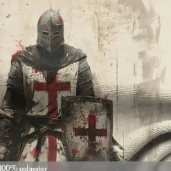 Men's Knights Templar Christian T shirt Henley Shirt Long Sleeve 3D Print Designer Retro Vintage Street Casual Daily Summer Spring Fall Khaki Henley Henley T-Shirt