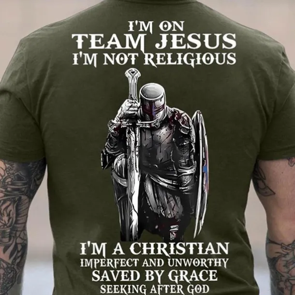 Men's Knights Templar Graphic Prints T Shirt Graphic Tee Cotton Short Sleeve Graphic Shirt Black Wine Navy Blue Comfortable Tee Outdoor Street Fashion Designer Clothing