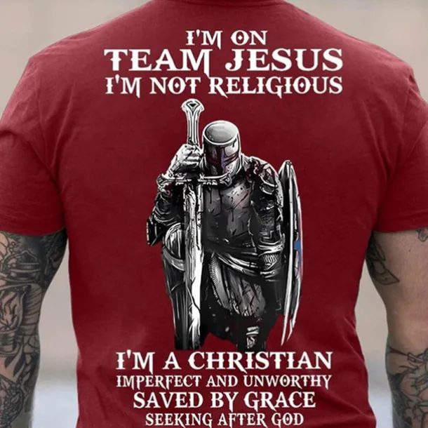 Men's Knights Templar Graphic Prints T Shirt Graphic Tee Cotton Short Sleeve Graphic Shirt Black Wine Navy Blue Comfortable Tee Outdoor Street Fashion Designer Clothing