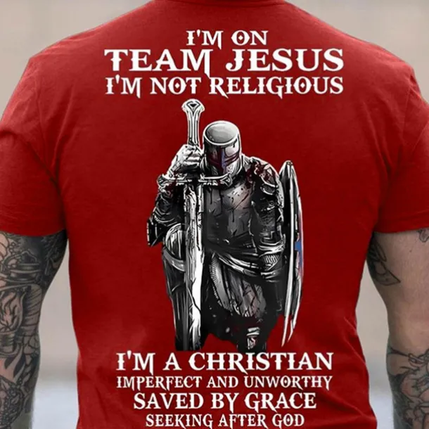 Men's Knights Templar Graphic Prints T Shirt Graphic Tee Cotton Short Sleeve Graphic Shirt Black Wine Navy Blue Comfortable Tee Outdoor Street Fashion Designer Clothing