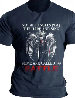 Men's Knights Templar Quotes & Sayings T Shirt Graphic Tee 100% Cotton Short Sleeve Graphic Shirt Black Blue Green Comfortable Tee Vacation Daily Wear Fashion Designer Clothing