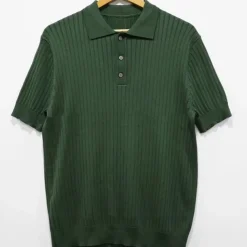 Men's Knit Polo Sweater Polo Business Daily Lapel Short Sleeves Stylish Classic Plain Knitted Summer Spring Black Green Coffee Knit Polo Sweater