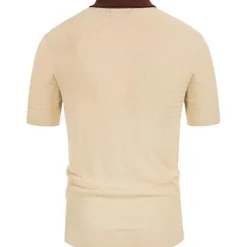 Men's Knit Polo Sweater Polo Shirt Street Casual Button Classic Short Sleeve Fashion Casual Graphic Striped Button Front Summer Spring Fall Regular Fit Navy Blue Green Khaki Knit Polo Sweater