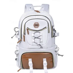 Men's Large Capacity USB Charging Backpack with Shoe Compartment, Water-Resistant Oxford School Bag for College Students and Outdoor Travel