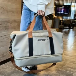 Men's Large-Capacity Travel Duffel Bag – Waterproof Oxford Cloth with Adjustable Shoulder Strap and Separate Shoe Compartment for Gym, Sports, and Weekend Trips