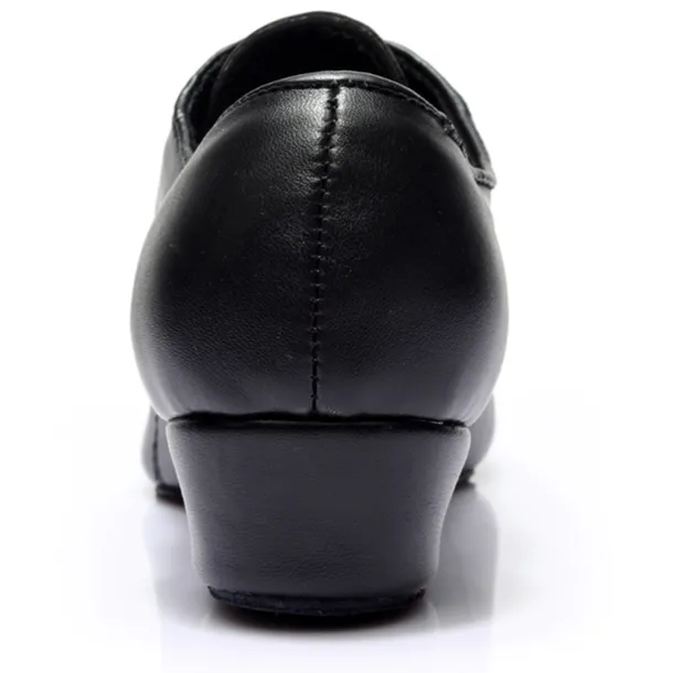 Men's Latin Shoes Ballroom Shoes Salsa Shoes Practice Trainning Dance Shoes Performance Practice Lace Up Heel Thick Heel Black