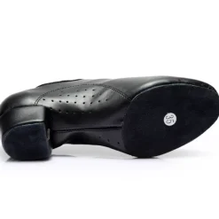 Men's Latin Shoes Ballroom Shoes Salsa Shoes Practice Trainning Dance Shoes Performance Practice Lace Up Heel Thick Heel Black