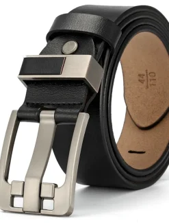 Men's Leather Belt Classic Jean Belt Black Coffee Dermis Retro Traditional Plain Daily Wear Going out Weekend