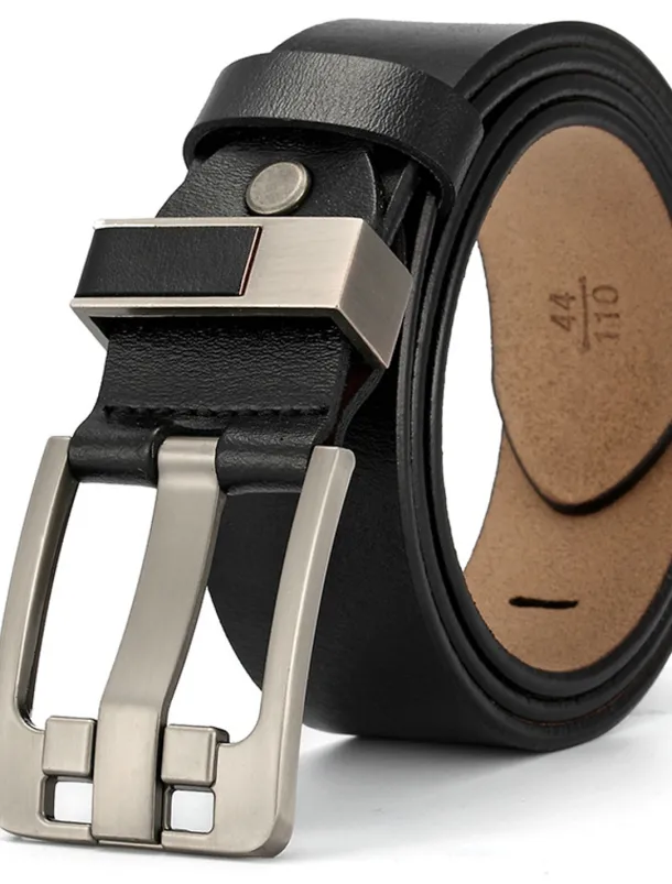 Men's Leather Belt Classic Jean Belt Black Coffee Dermis Retro Traditional Plain Daily Wear Going out Weekend