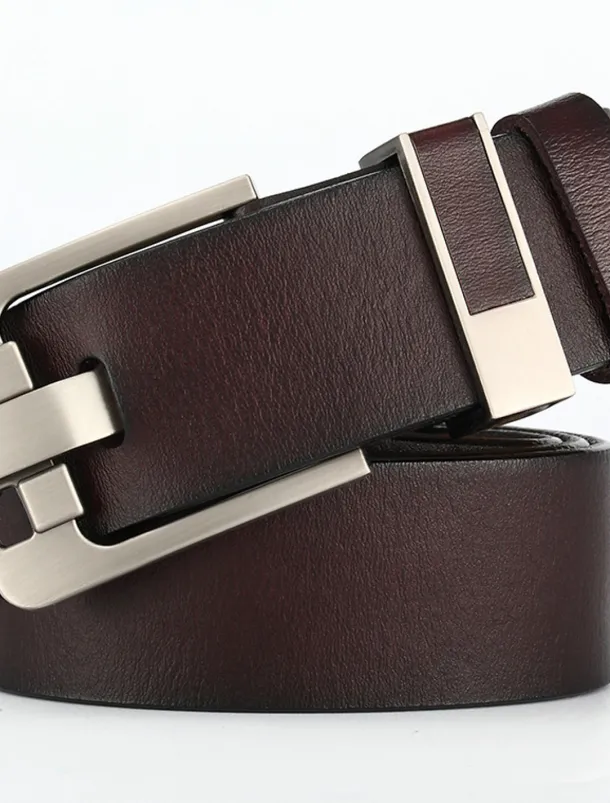 Men's Leather Belt Classic Jean Belt Black Coffee Dermis Retro Traditional Plain Daily Wear Going out Weekend