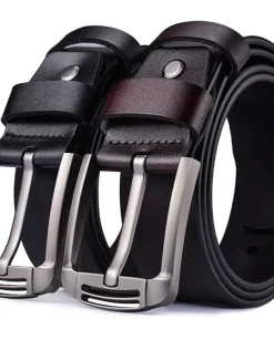 Men's Leather Belt Classic Jean Belt Black Coffee Dermis Retro Traditional Plain Daily Wear Going out Weekend