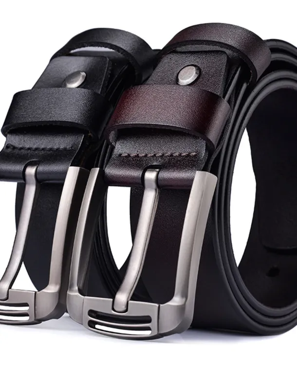 Men's Leather Belt Classic Jean Belt Black Coffee Dermis Retro Traditional Plain Daily Wear Going out Weekend